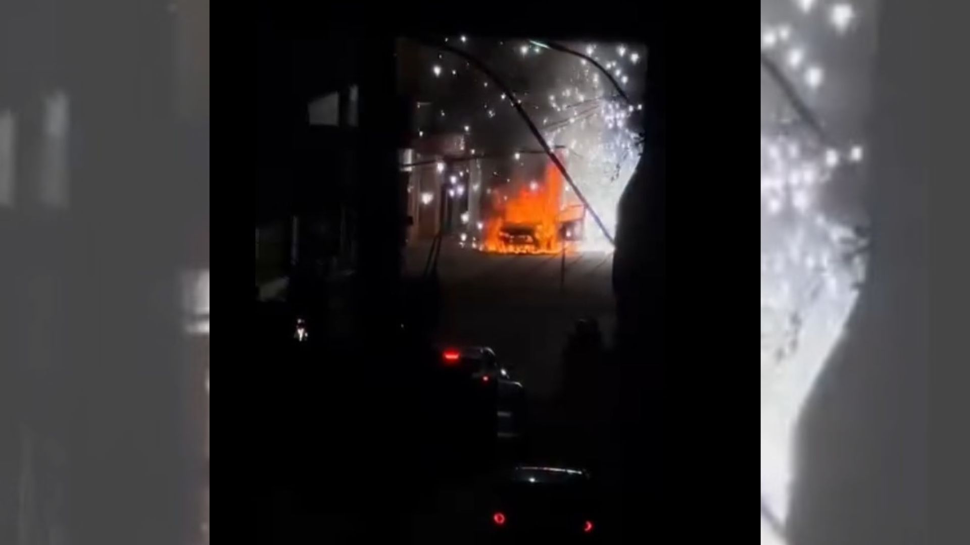 Vídeo | Cenas de Cinema! Carro é consumido por chamas no centro de Guaçuí